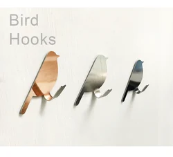 2pcs Elegant Bird-Shaped Stainless Steel Hook - Rustproof, Multi-Use Towel & Key Holder for Home/Office