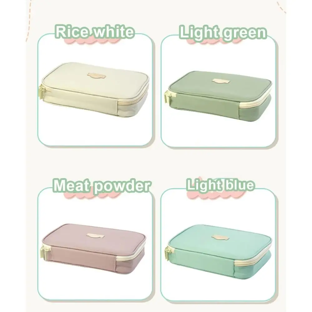 Large Capacity Pencil Cases Wear-resistant Canvas Stationery Storage Box High Quality Multi-function Zipper Pencil Bag Students