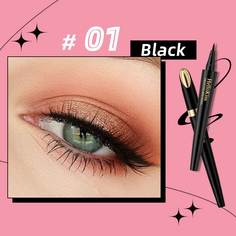 Hard-Tip Liquid Eyeliner - Highly Pigmented Black & Brown Waterproof Sweatproof Quick-Dry & Smudge-Proof For Defined Lines 1PCS