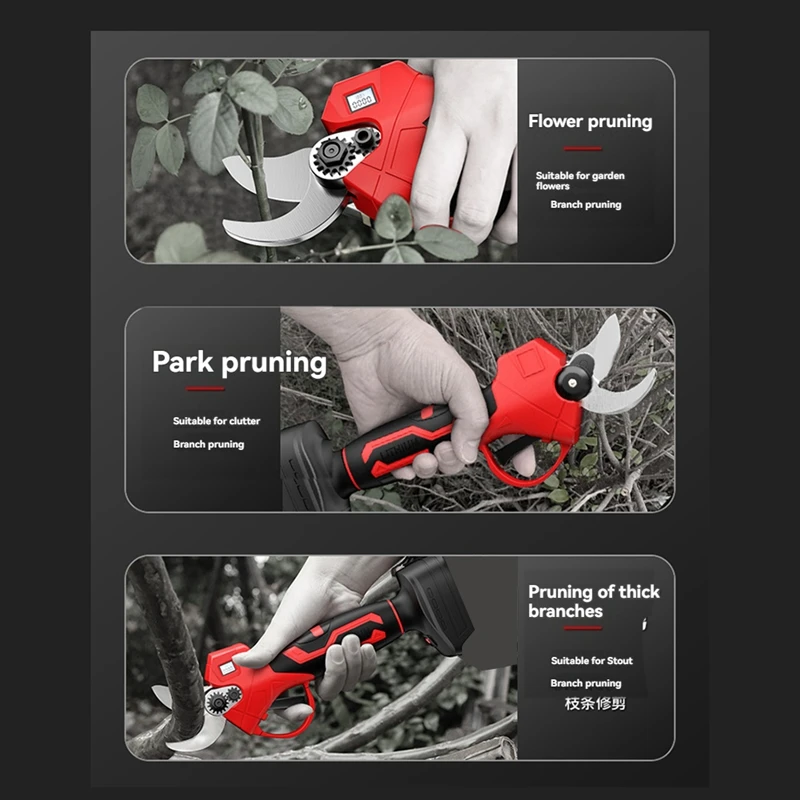 3Cm Brushless Electric Pruning Shears 2 Gear Cordless Electric Scissors Garden Tool  Fruit Tree Pruner For Makita Battery