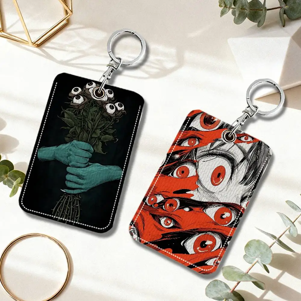 Porte-clés Halloween Collection Yeux Horribles en Cuir, Étui de Protection pour Carte de Proximité et Porte-cartes de Communité