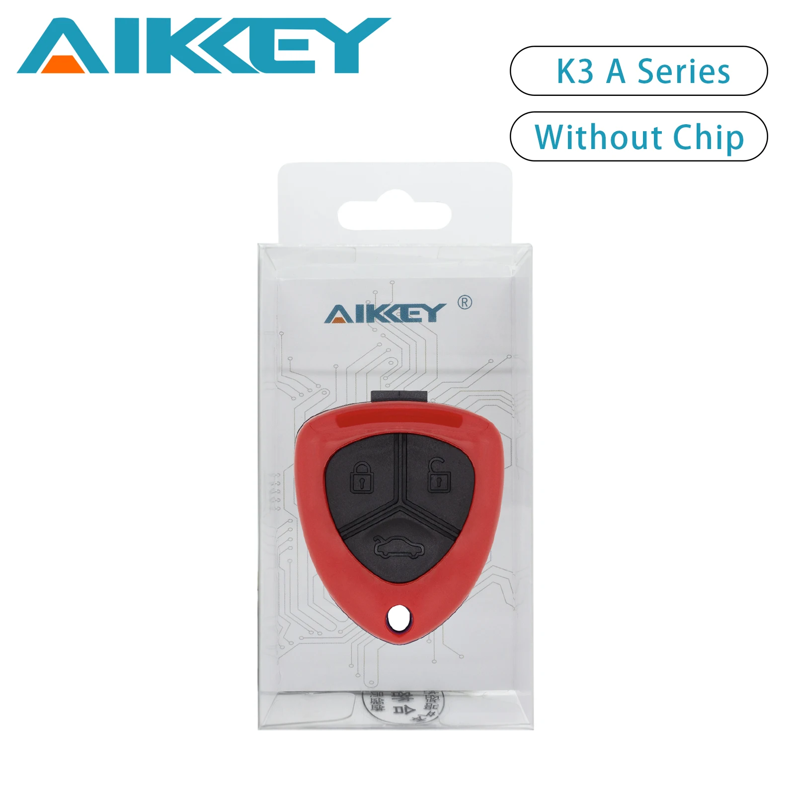 AIKKEY-Télécommande de voiture universelle K3, clé vierge, remplacement du fabricant, pas pour Ferrari, 3 boutons, adaptée à la machine AIK