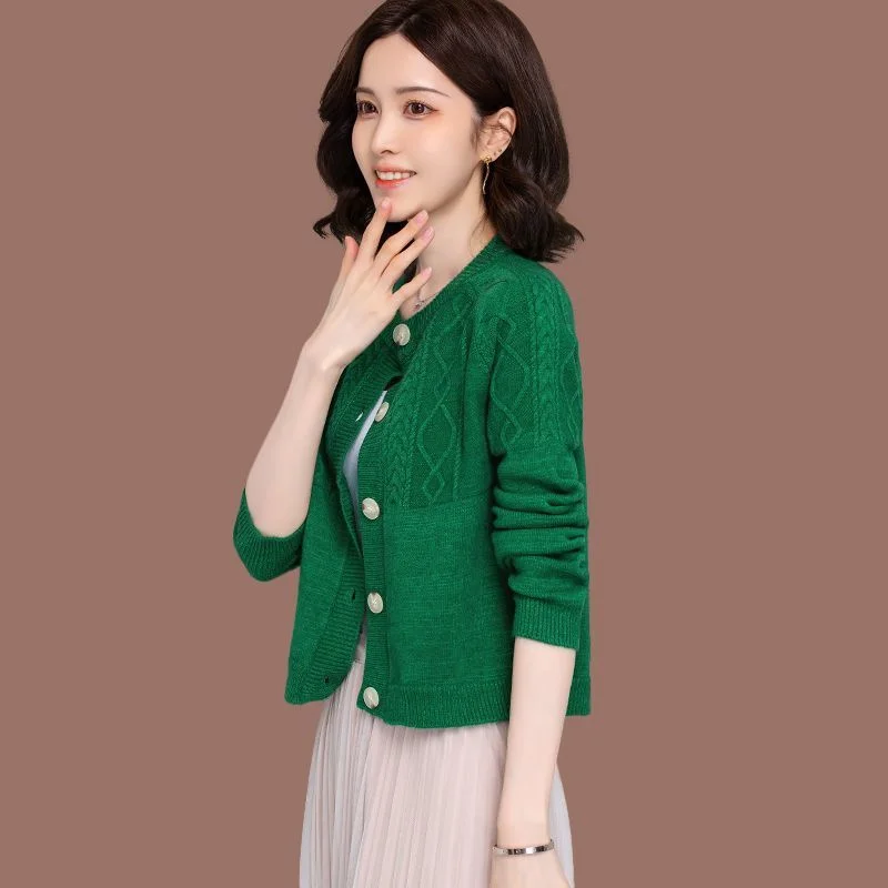 Autumn Winter Women Foreign Style Knitted Sweater New With High Waisted Small Knitted Cardigan Sweater  Matching Skirt, Jacket