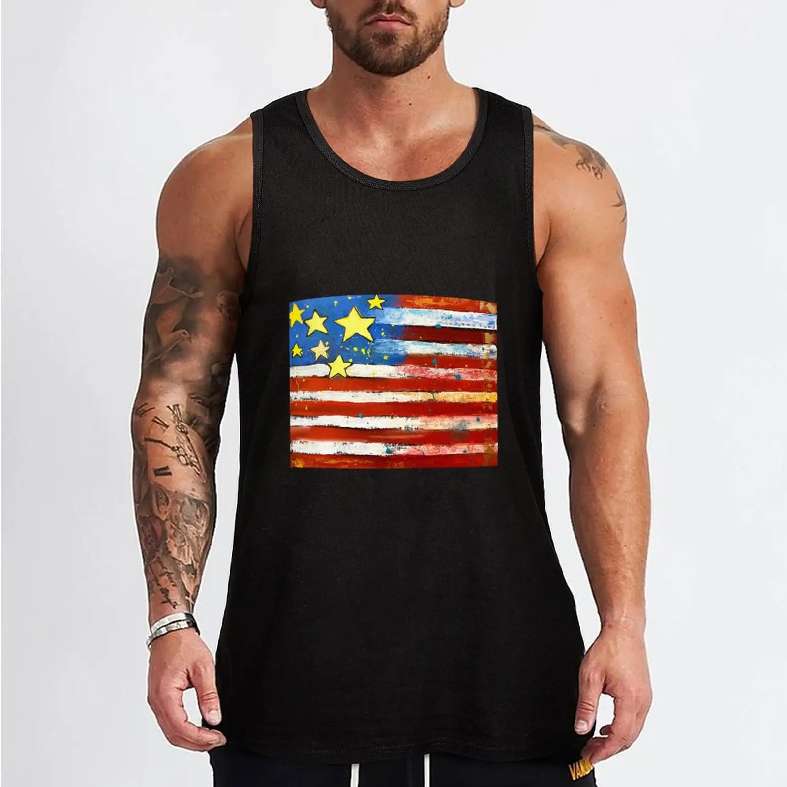 Star Spangled Banner Tank Top singlet for men t shirt gym basketball