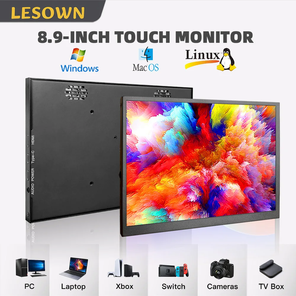 

LESOWN Small 8.9 10.1 Inch External Monitor Auxiliary Display with HDMI/USB for Laptop Raspberry Pi Multi-Screen Setup Gaming