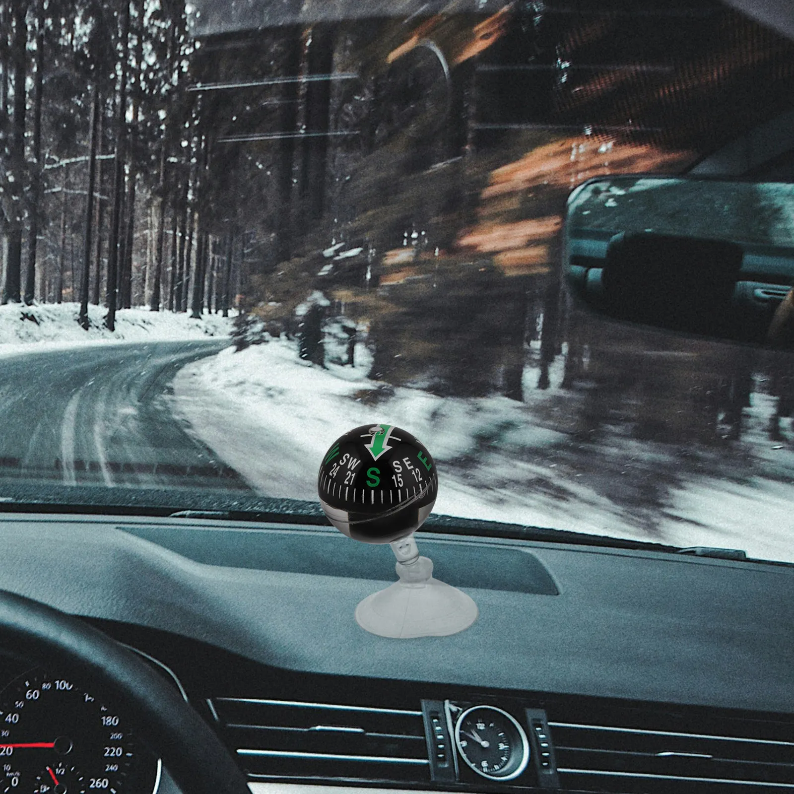 Portable 38Mm Car Dashboard Compass Suction Cup Navigation Direction Guide Ball Automotive Marine Use Mini Plastic Dash Mount