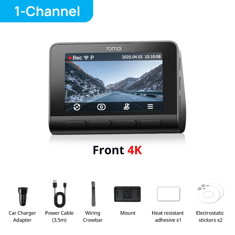 New 70mai Dash Cam A810S 4K HDR GPS ADAS Auto Record Dual-Channel