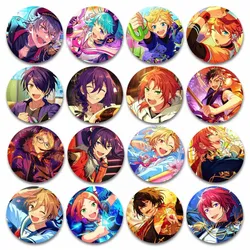 Ensemble Stars ES Anime Brooches Accessories Cartoon Role Tsukinaga Leo Sakuma Rei Badge Backpack Clothes Round Pins Jewelry