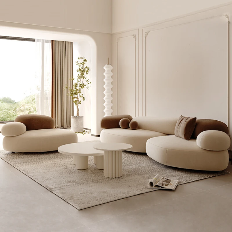 

Italian minimalist cobblestone sofa designer creative sofa living room small unit beauty salon reception area rest area