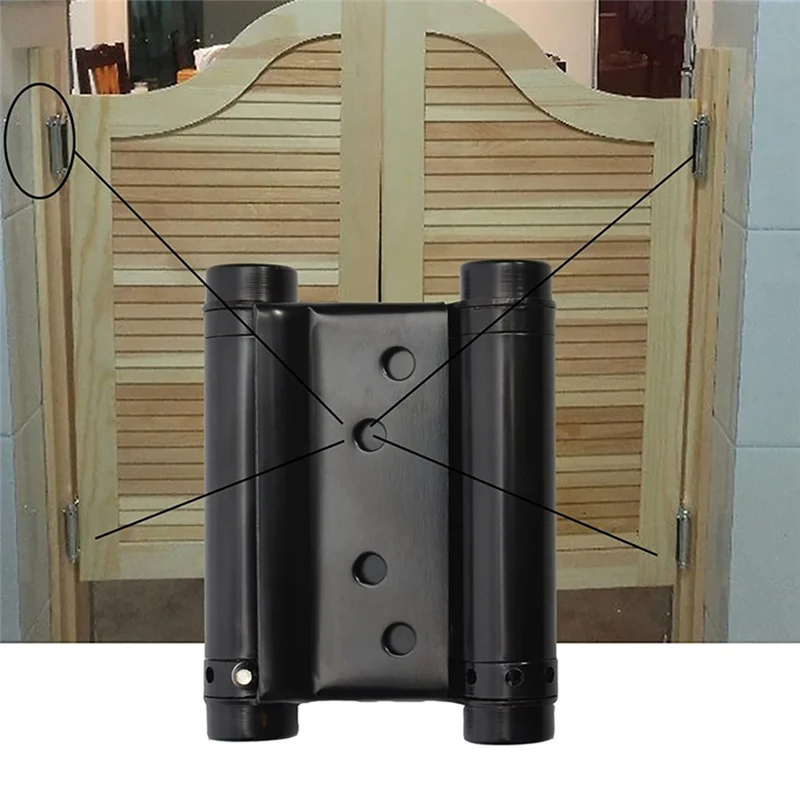 

IALJ-4Pcs 3In Double Action Spring Hinges Including Pins And Screws For Cafe Saloon Pub Swinging Doors Black