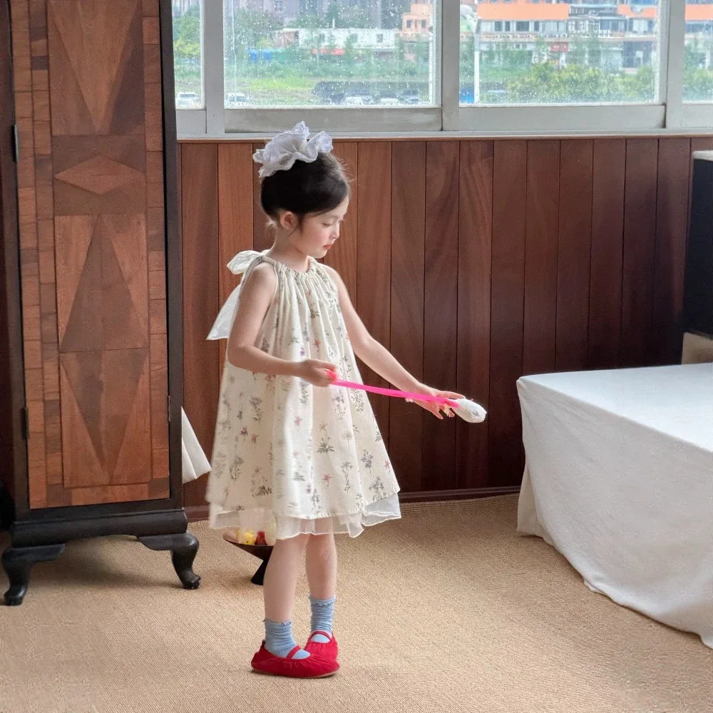Girls' dress 2026 summer new item for baby treasures, high-quality temperament floral children's sleeveless dress