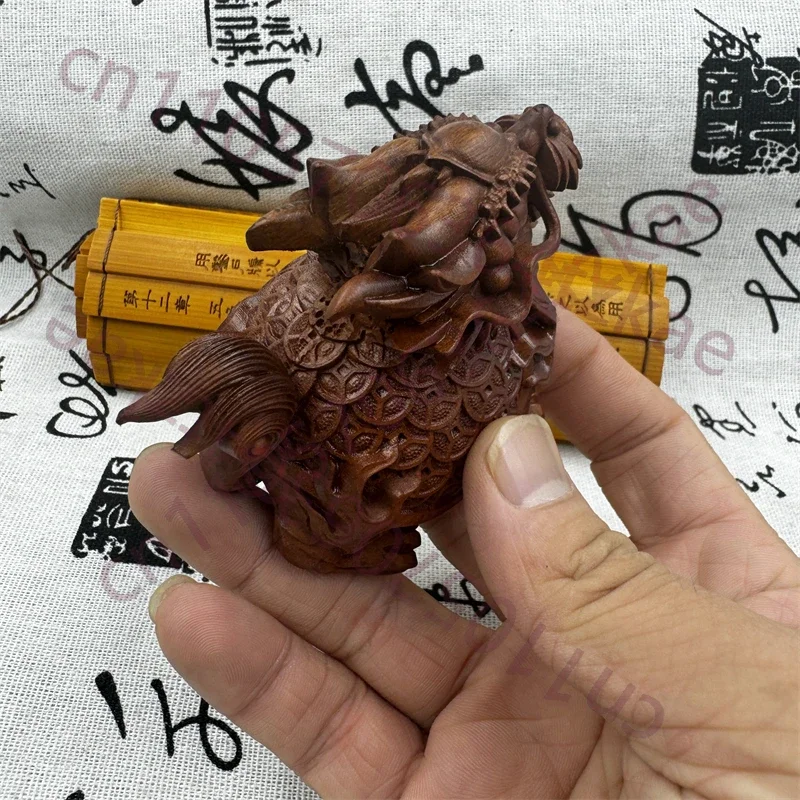 Taoist supplies, lightning struck jujube wood dragon turtle ornaments, Eight Trigrams Money Dragon Head Turtle, Home Auspicious