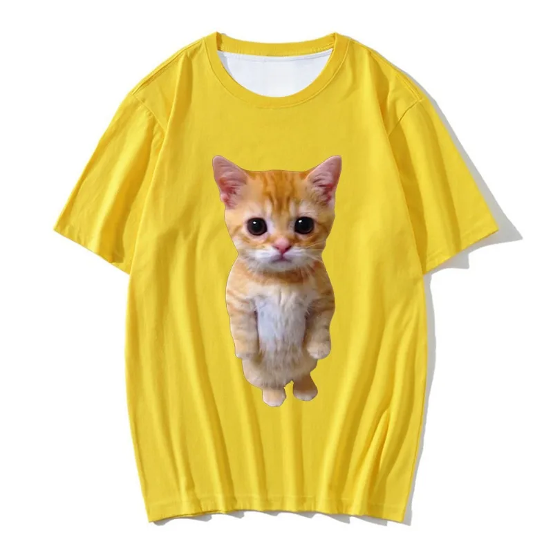 

New Cute Cat 3D Printed T-shirt, Casual, Versatile, Breathable, Quick Drying, Couple's Top, Trendy