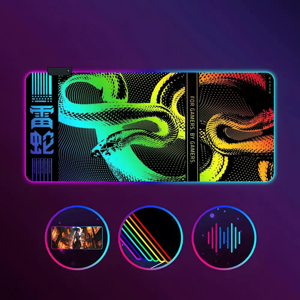 

R-Razer Mouse Pad RGB Luminous 900X400mm Large Table Mat Non-slip Extra Large Game Office Mouse Pad