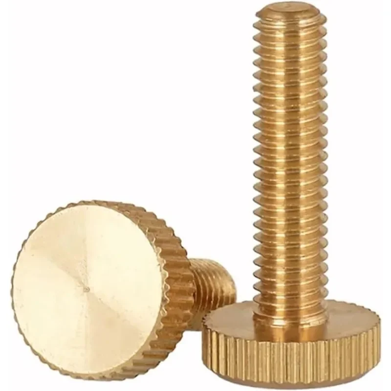 5 Buah Sekrup Tangan Kuningan Baut Tangan Knurled Kepala Datar M3 * 10Mm Sekrup Putar Pengencang Tangan Pengencang Kenop Pegangan untuk Elektronik Rumah
