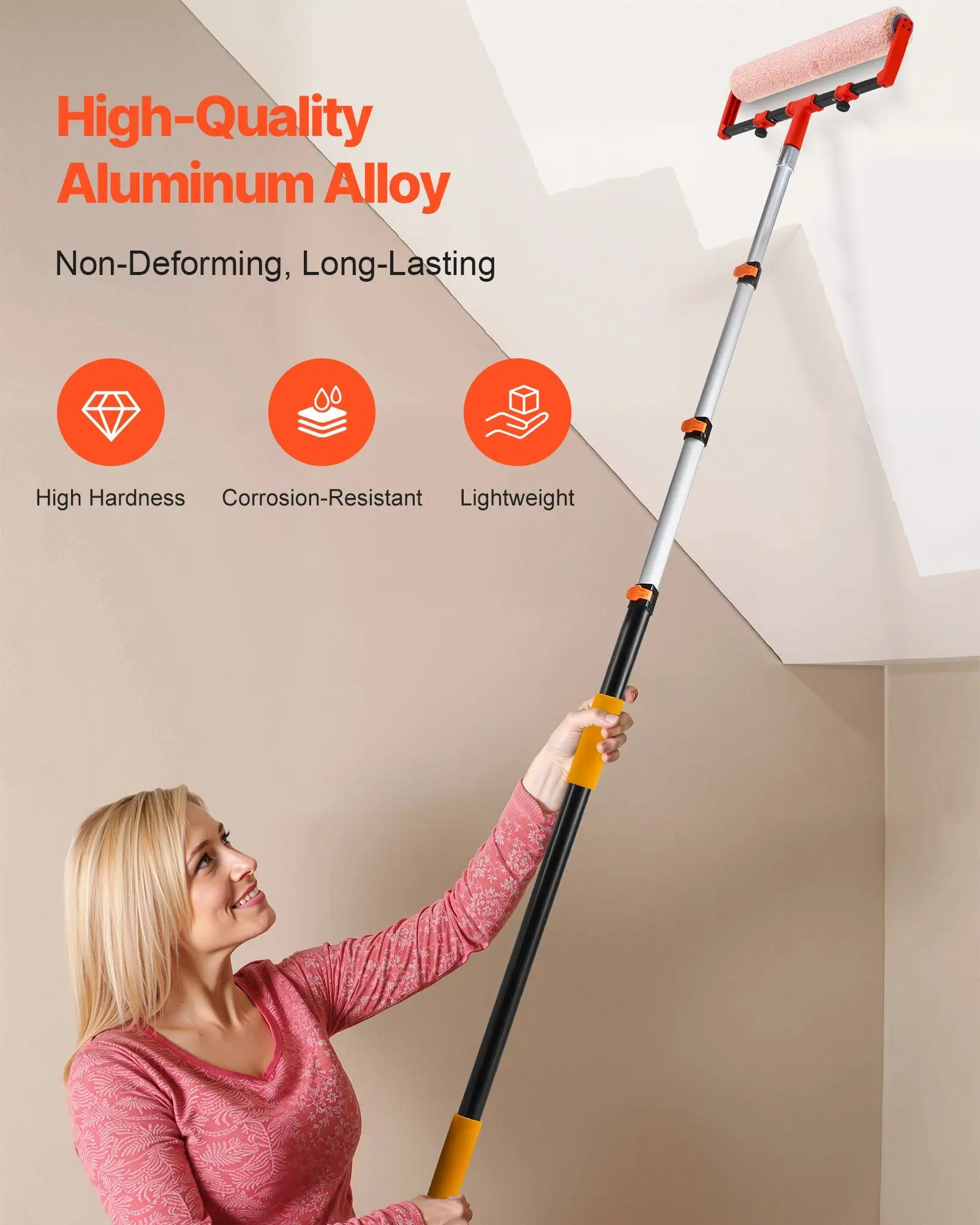 Telescopic Extension Pole 3.8-12 FT Multi-Purpose for Painting Cleaning
