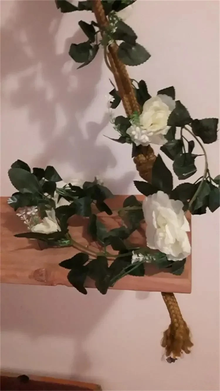 1 Stücke 2,2 M Künstliche Weiße Blume Gefälschte Hängende Gefälschte Weinpflanzen Blätter Artificials Girlande Blumen Hochzeitsdekoration – Detail 9