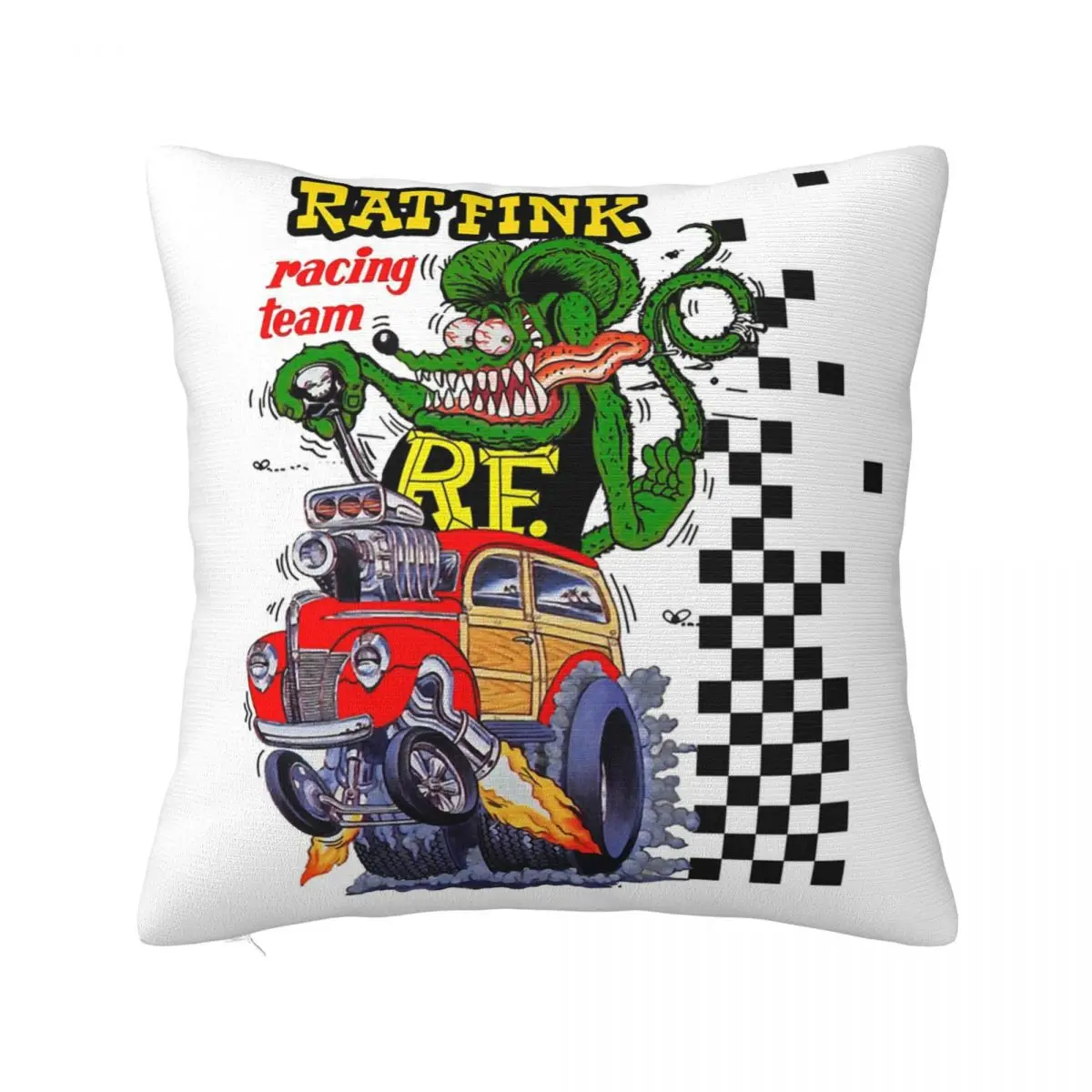 Roth American Custom Car Ed Designer Idol Gift Fot You Rat Fink Square Pillowcase Pillow Cover Cushion Throw Pillow for Home