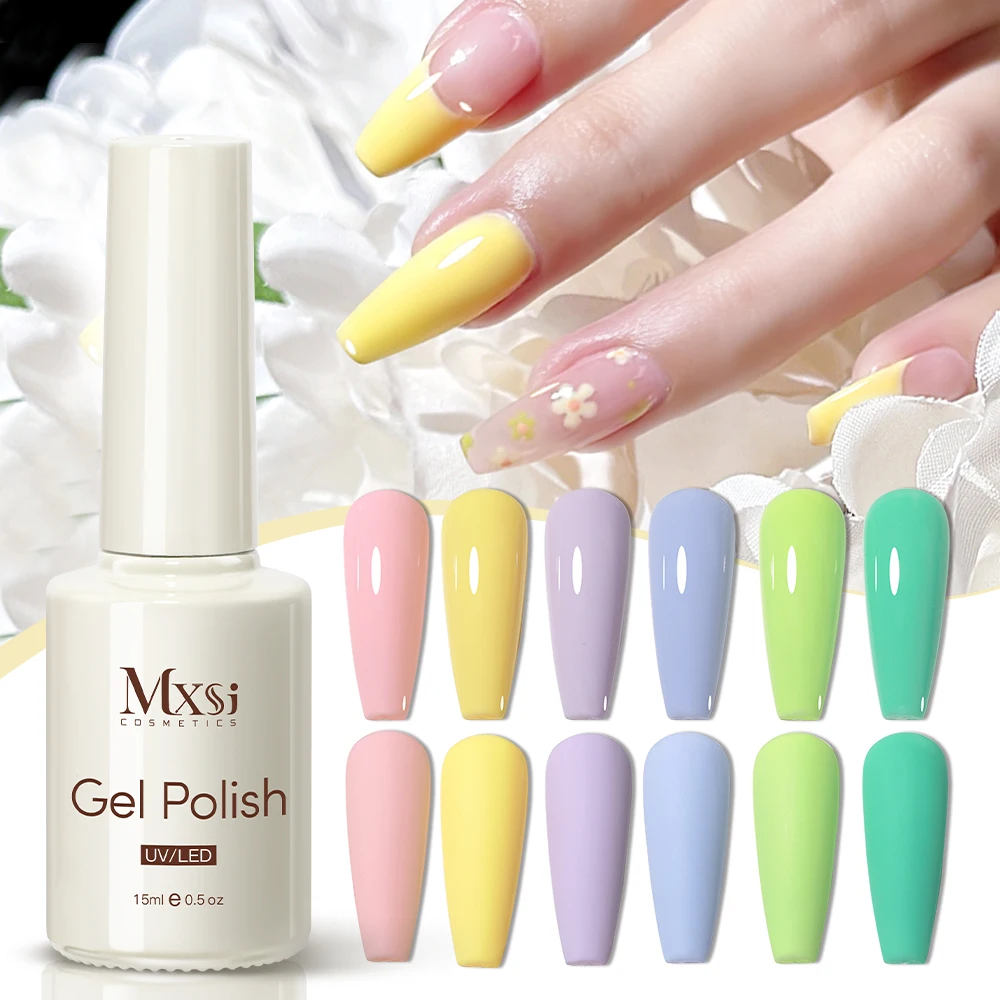 

Mxsi 6PCS/SET 162 Colors Macaron Series Gel Nail Polish Set Cat Eye Glitter Semi Permanent UV Gel Nails Kit Nail Art Manicure