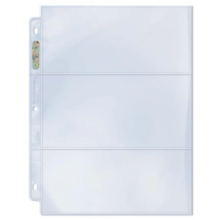 

3-Pocket Platinum Page with 3-1/2" X 7-1/2" Pockets Horizontal Style Toploading 25-Count