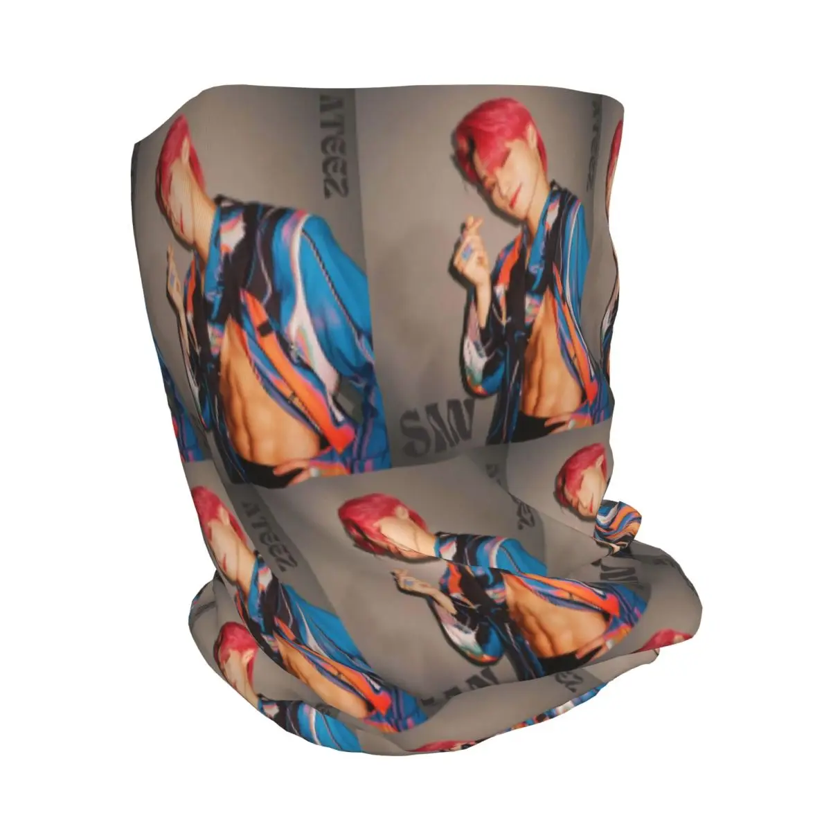 Choi San Ateez Bandana Neck Cover Face Scarf Multi-use Cycling Scarf Beanies Hat for Men Women Adult Winter