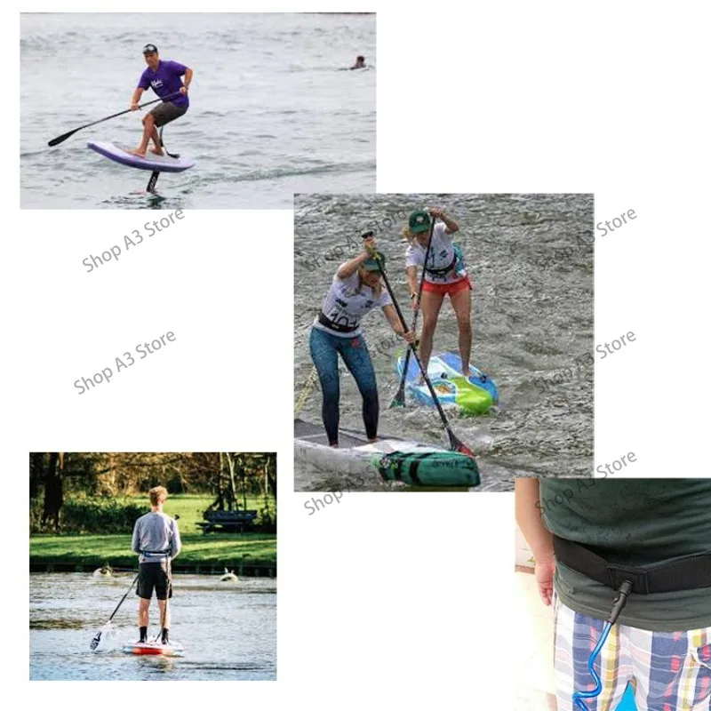 Surfboard waist rope 10 feet water vertical standing board swimming 7mmTPU life-saving hydrofoil board life-saving belt