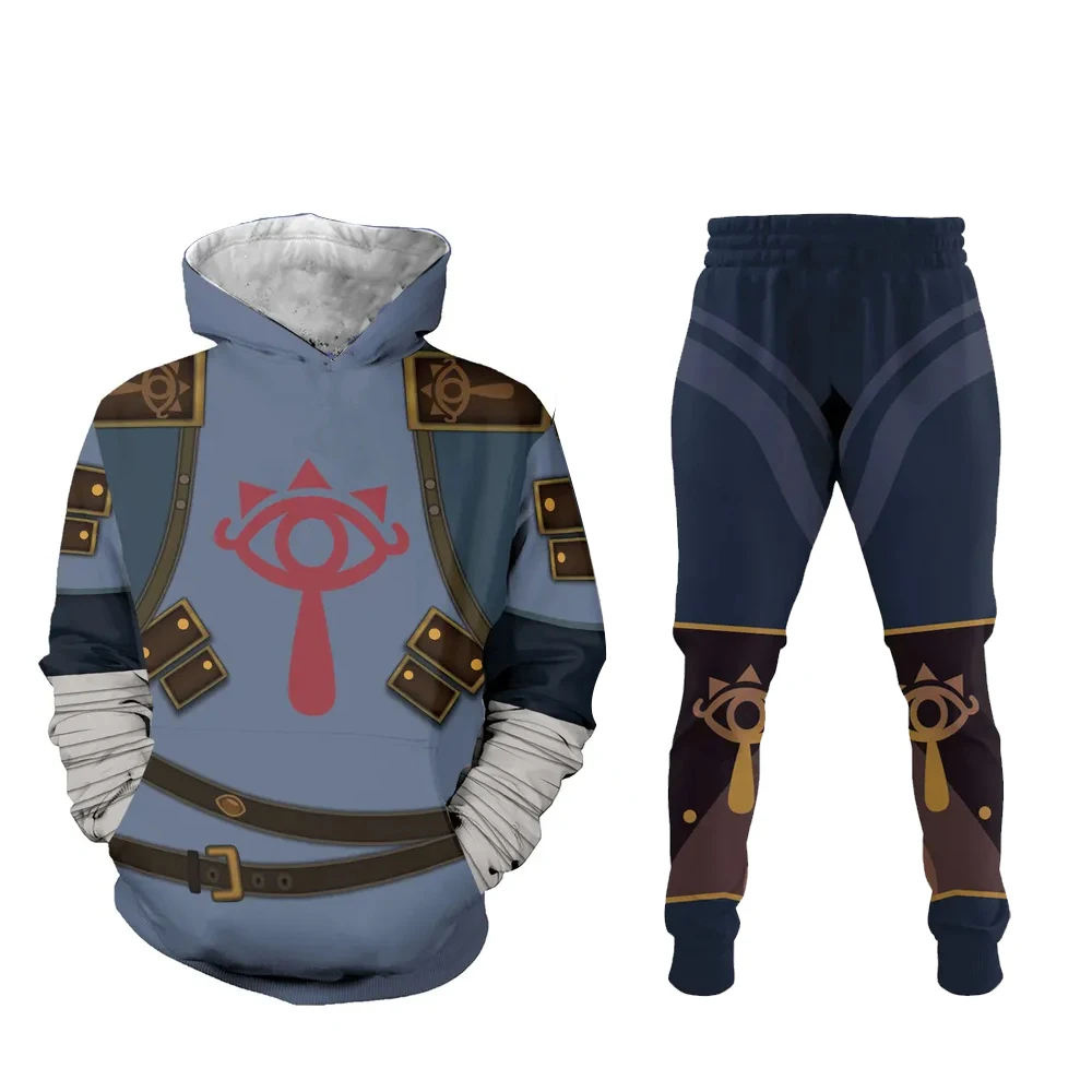 Hot Selling Link Zelda Oversized Hoodie And Jogger Set Mens Womens Hoodie&Pants Suit Youth Kids Anime Costume Jogger Pants Set