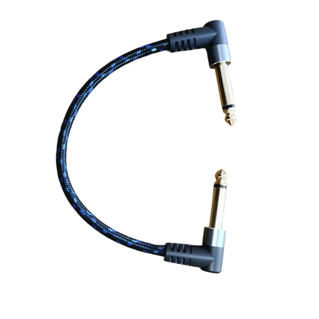 Cables de conexión para guitarra con conector de ángulo recto, cable de sonido trenzado de nailon para pedal de guitarra, cable de instrumento para amplificador y mezclador