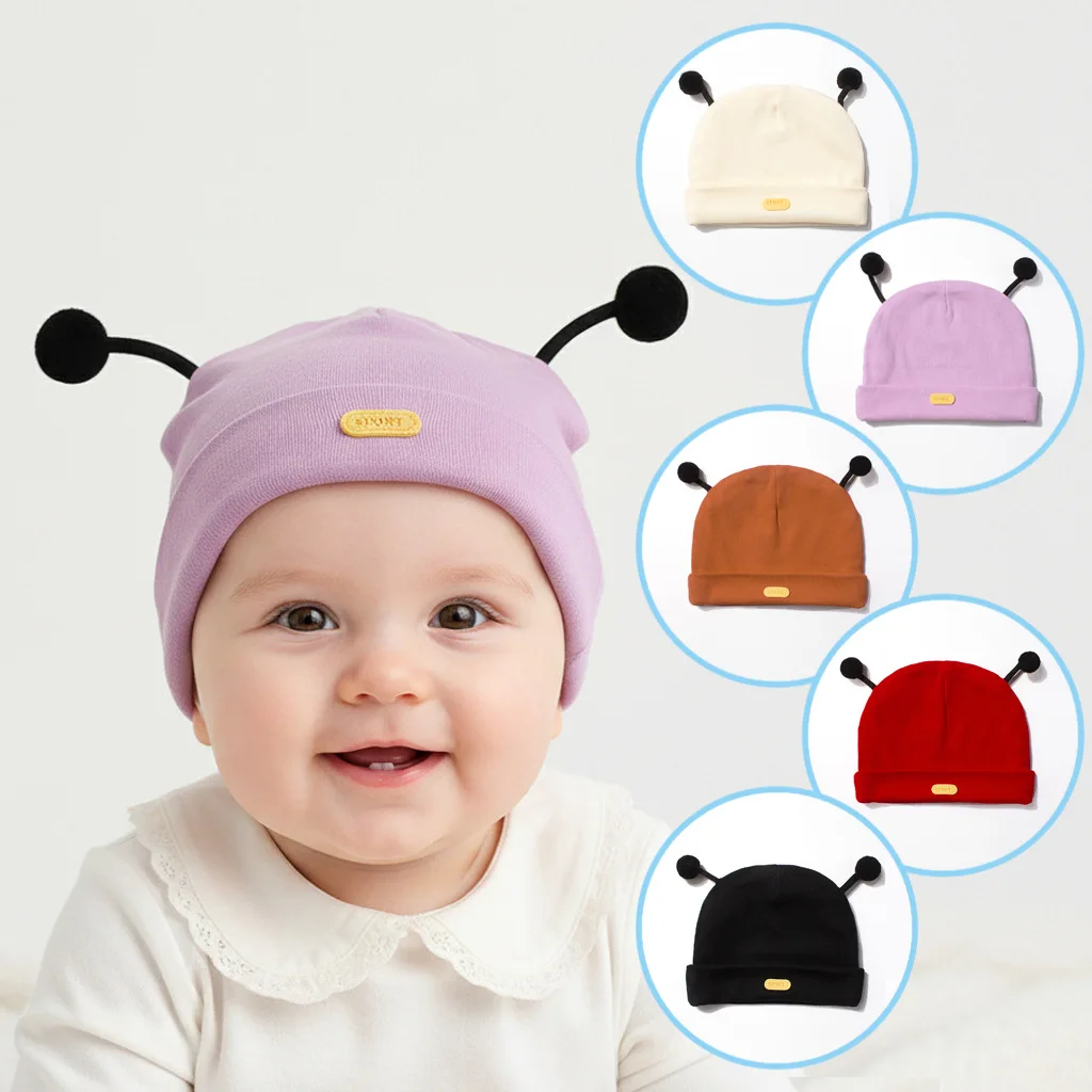 

Soft Newborn Baby Antenna Beanie Autumn Winter Windproof Cute Insect Style Infant Hat 0-12 Months