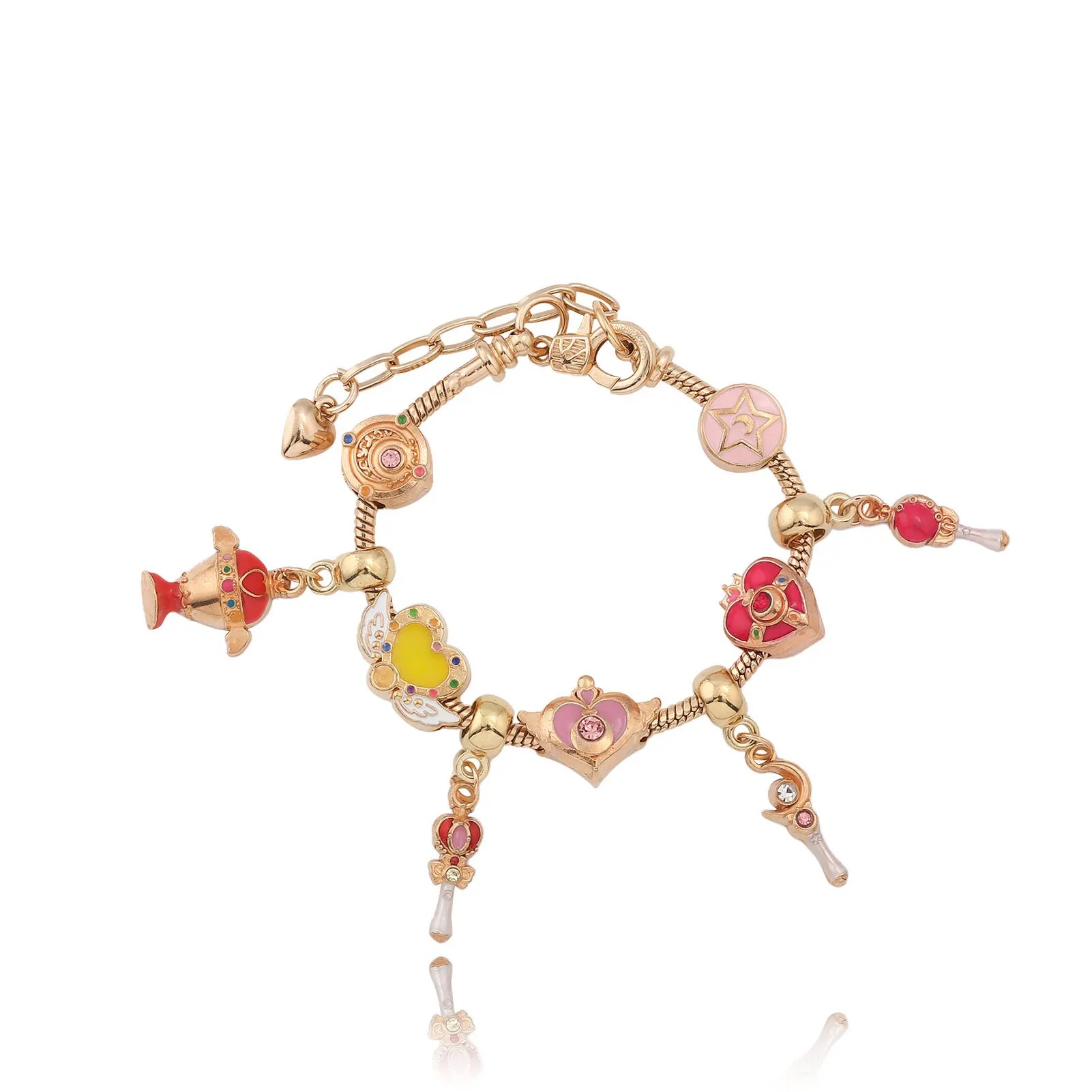 2026 New Anime Peripheral Bracelet Guardian Star DIY Bracelet Transformation Prop Pendant Accessories Bulk Free DIY for Girls