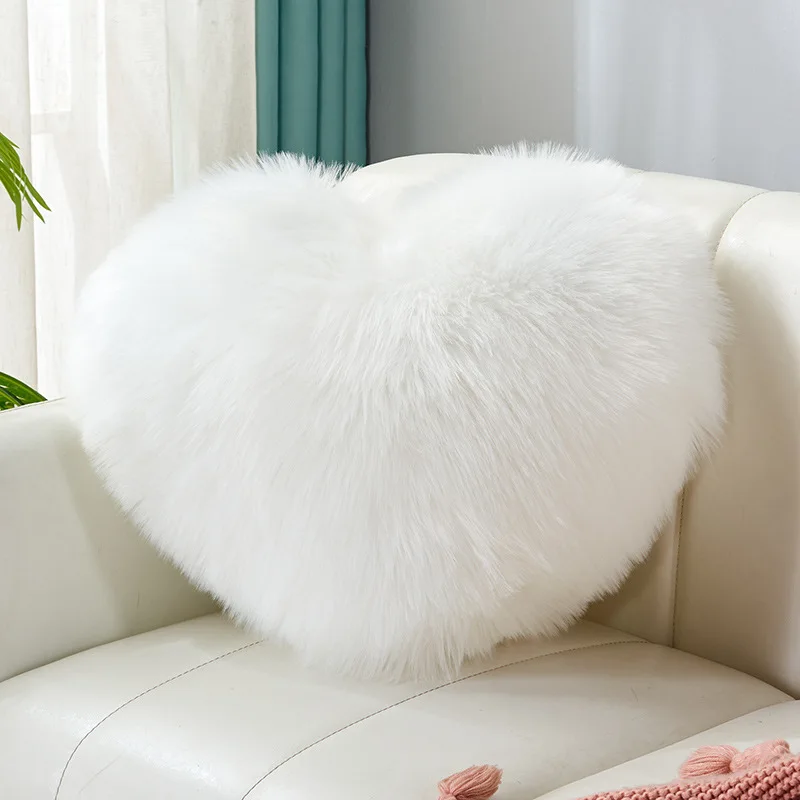 Washable pillows, dolls, PP cotton, cute heart-shaped furry and fluffy sofa pillows, various plush pillows, sofa mattresses