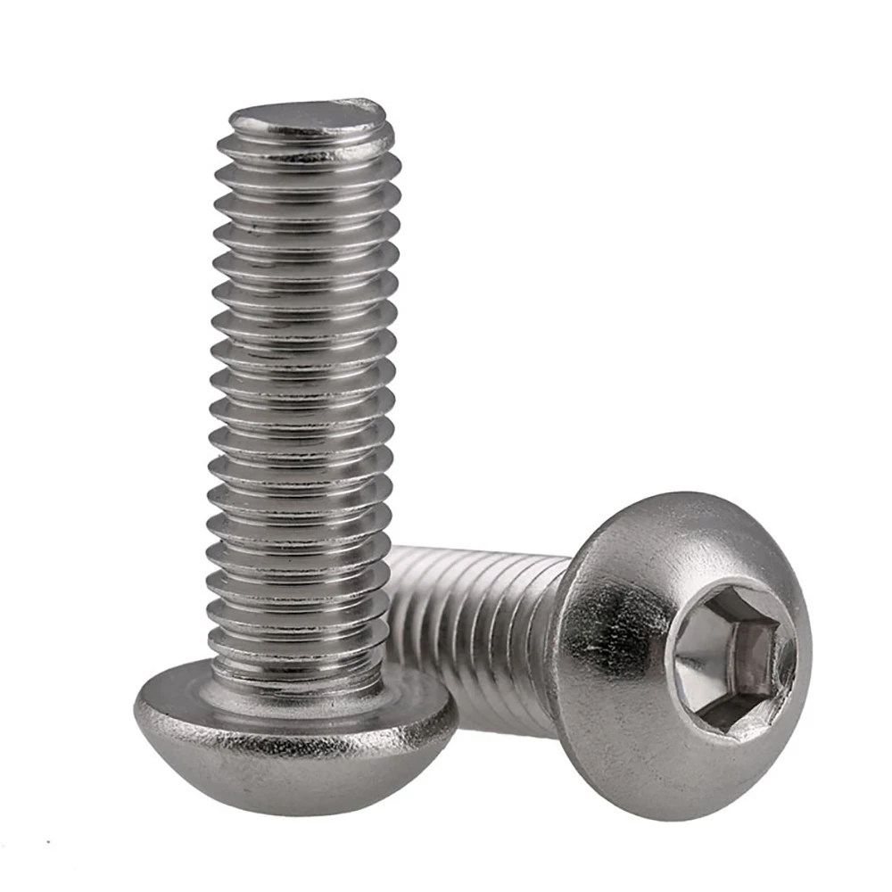 Weiyi ISO7380 10# 1/4'' 5/16'' 3/8'' UNC UNF SUS304 Stainless Steel Hex Socket Button Round Head Screws Allen Key Bolt
