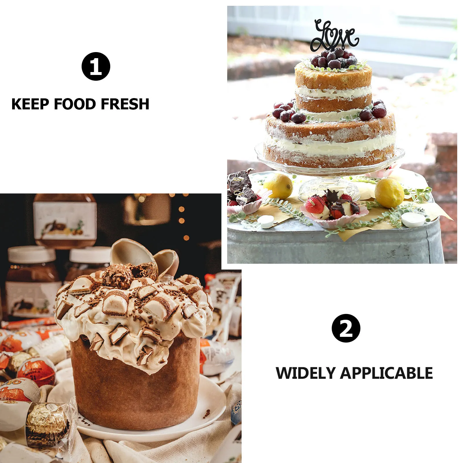 

1Pcs Cake Glass Cover Transparent Crystal Clear Dome Seal Lid for Cake Snack Food Protection Party Buffet