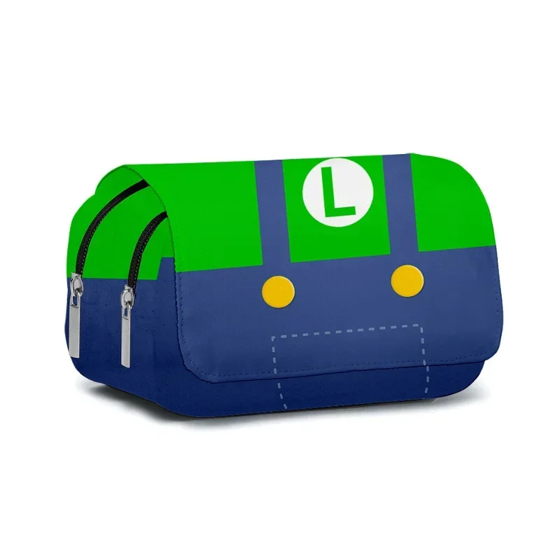 لعبة ماريوس بروس مقلمة سعة كبيرة ذات الطابقين قلم رصاص الحقيبة الكرتون أنيمي المحمولة القلم حقيبة طالب لوازم مكتبية