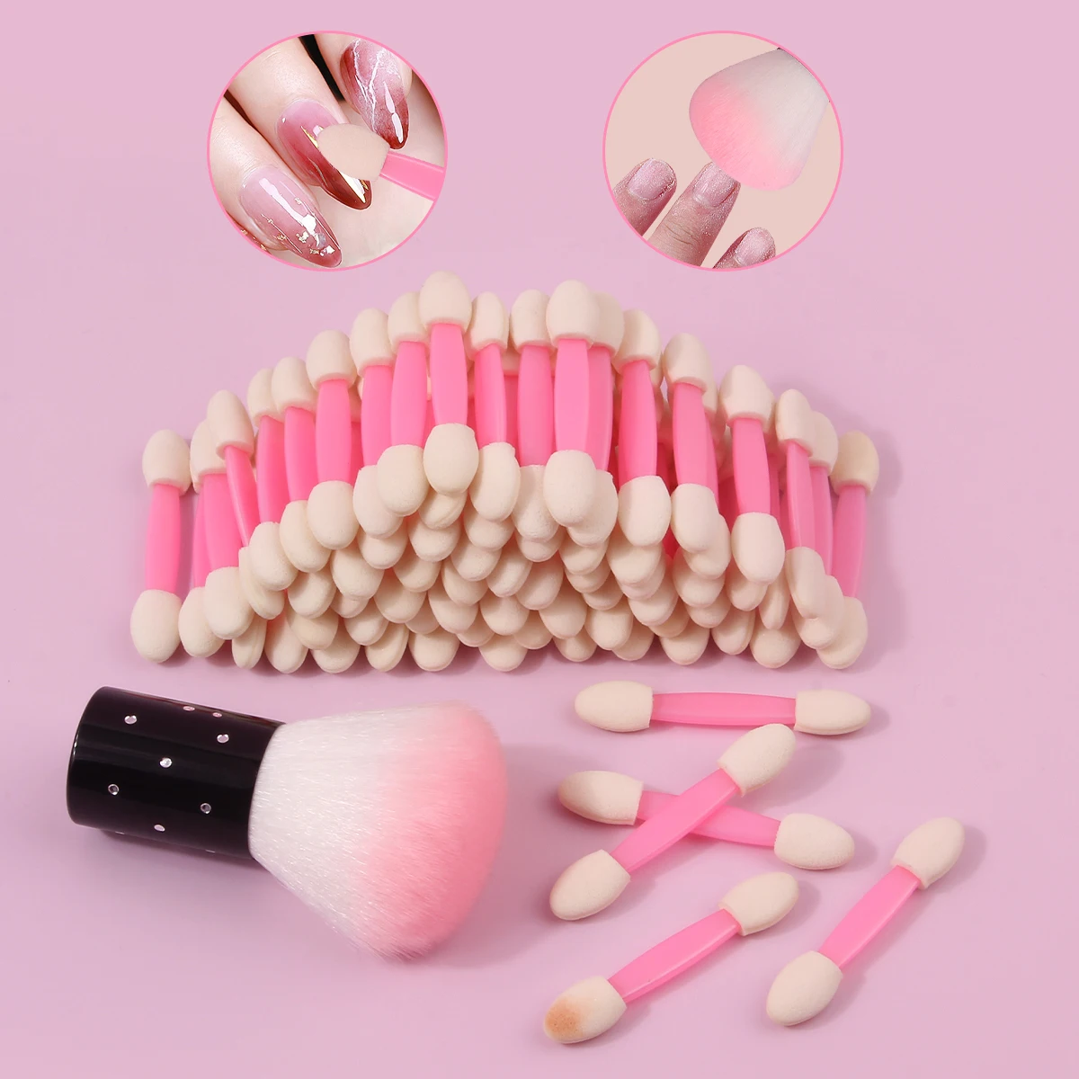 

Double-head sponge stick multifunctional brush nail dust brush magic mirror brush / eye shadow stick blush brush makeup brush