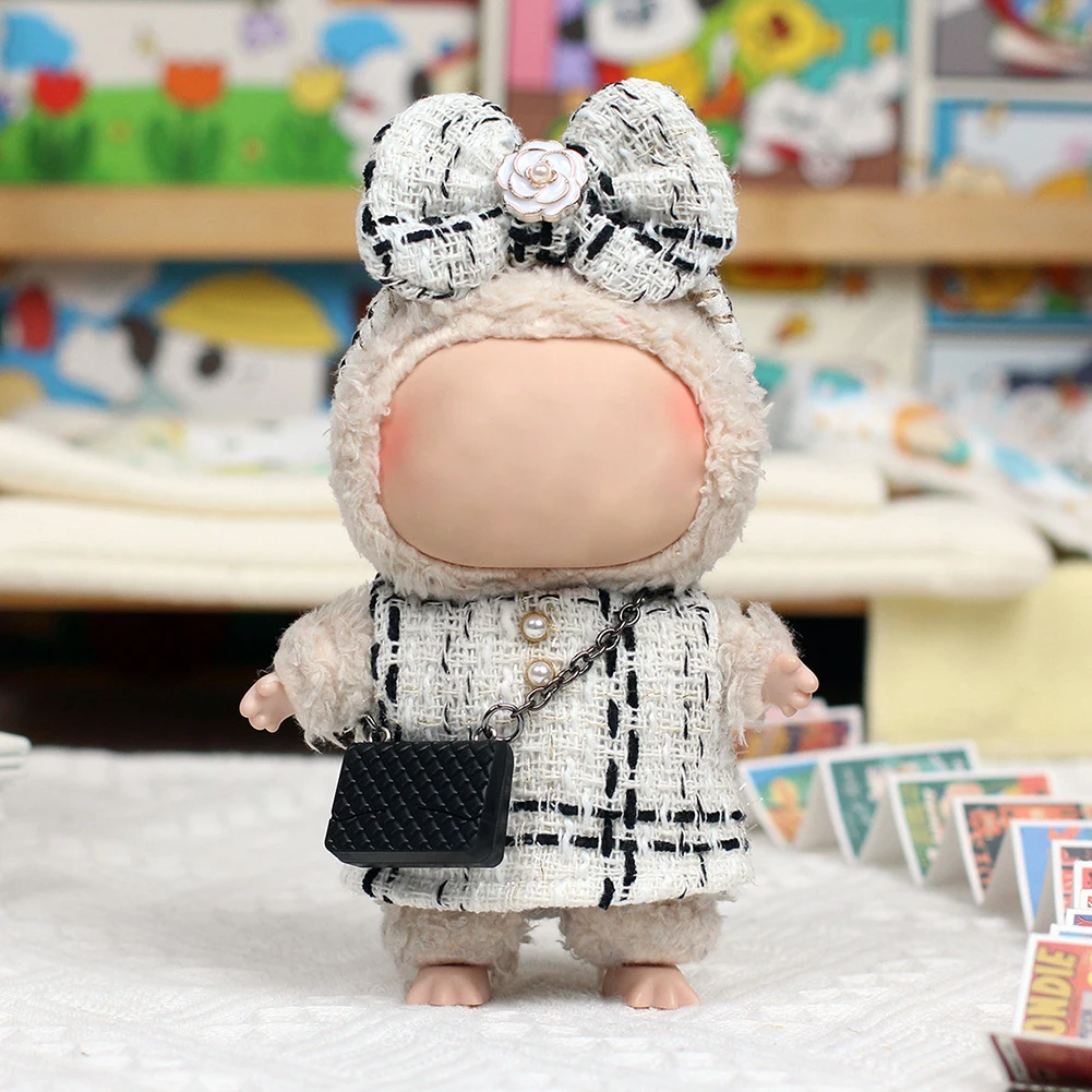 

17cm Mini Plush Doll Clothes Overalls Outfits Charming Adorable Clothes Set For Labubu Doll Clothes Set Cute Doll Accessories