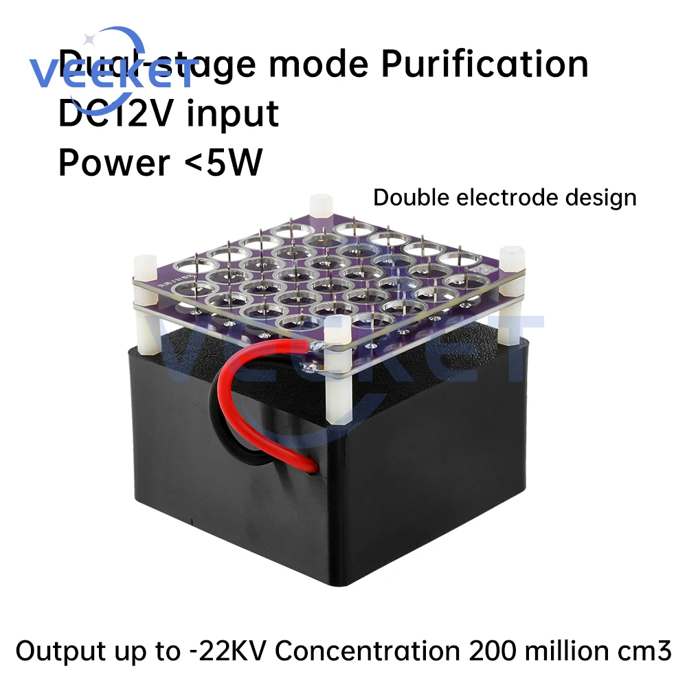 DC12V Plasma Generator High Density Plasma ionizer Remove Smoke Dust Air Purifiers Negative Ion Anion Generator Ionizer Durable