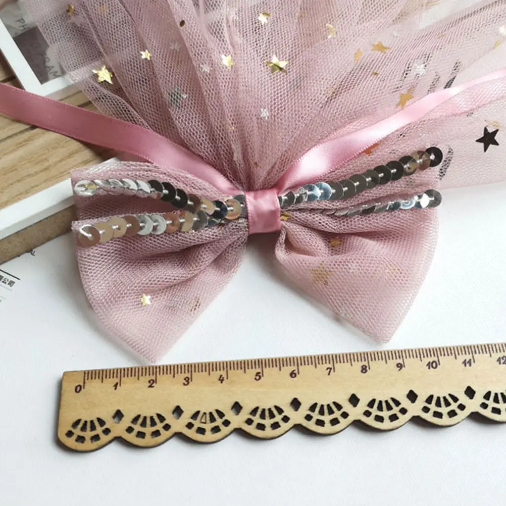Pink Purple Double Layer Veil Clip with Wand Soft Breathable Skin Friendly Party Decorative Veil for