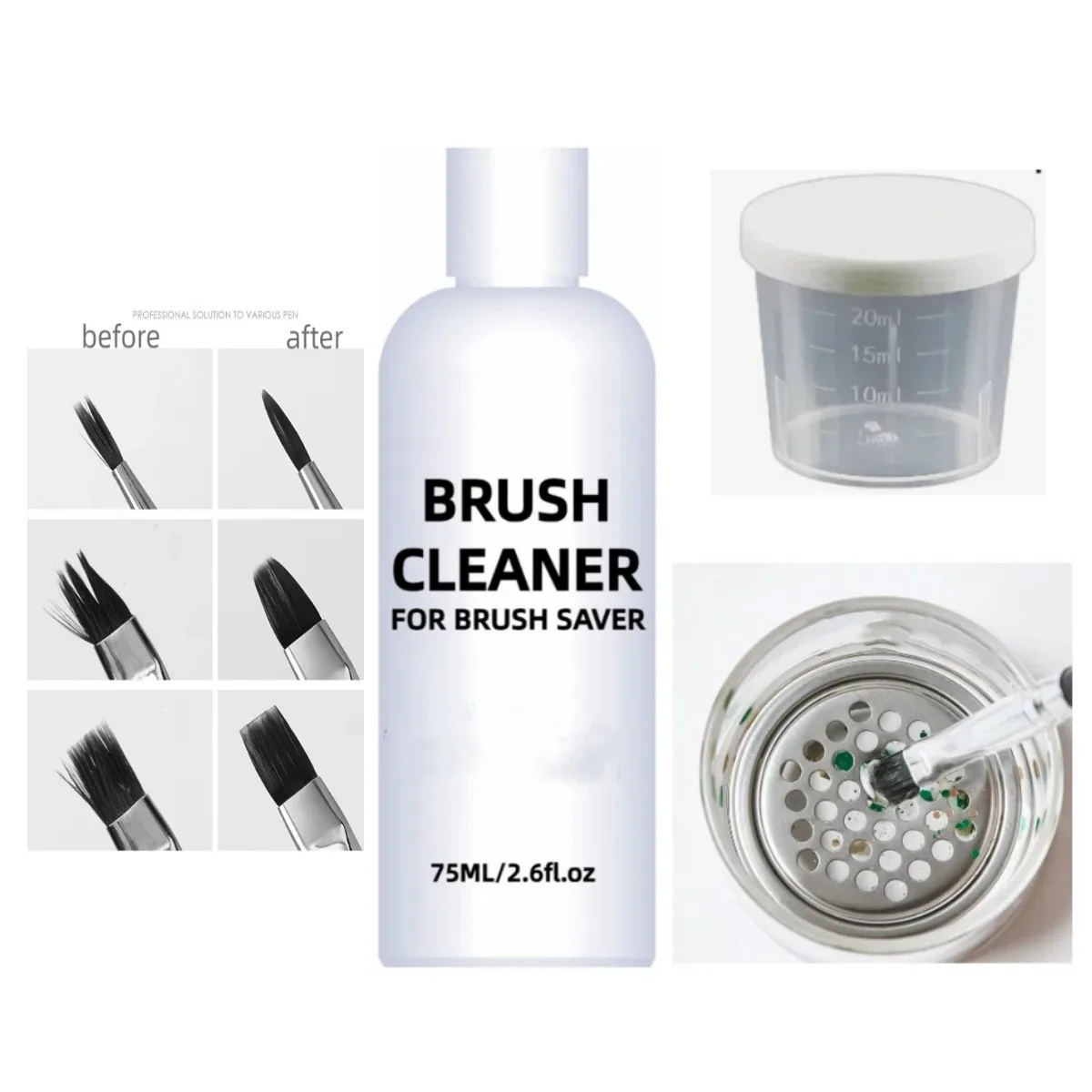 Brush Saver Cleaning Solution Brush cleaner liquid for Makeup brush Nail polish washing Tool