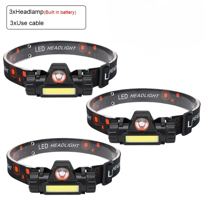 1-5PCS Tragbare Mini Leistungsstarke LED Scheinwerfer XPE + COB USB Aufladbare Jagd Scheinwerfer Wasserdichte Kopf Taschenlampe mit schwanz Magnetische