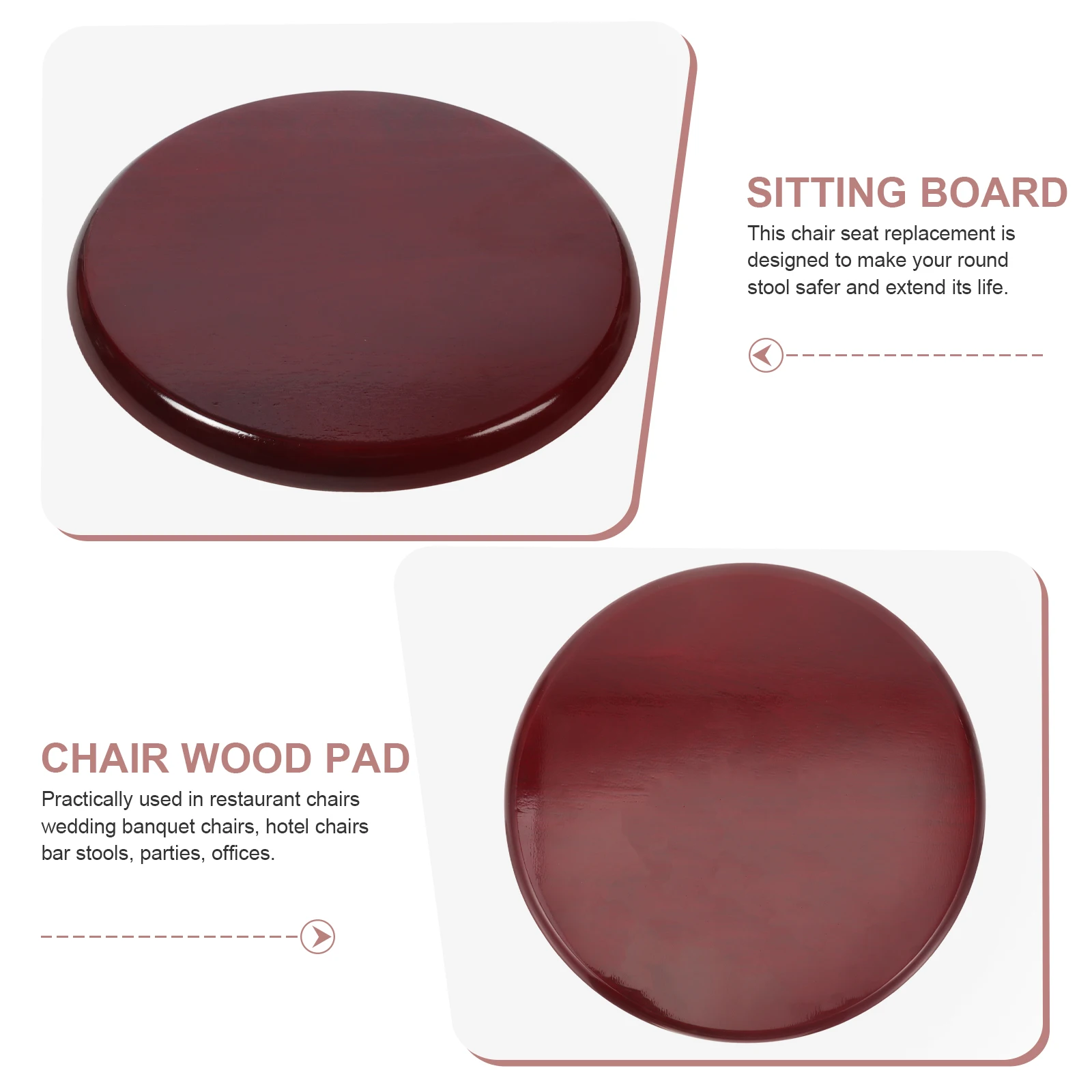 

Wooden Seat Replacement for Iron Round Stool Accessories Edge 29 5cm Wood Stool Seat Home Office Restaurant