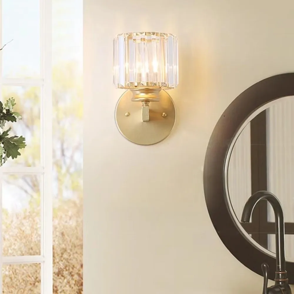 

Настенный светильник из хрусталя класса люкс с изменением 3 цветов, настенный светодиодный светильник с эффектом проекции, диммируемый светодиодный ночник для спальни