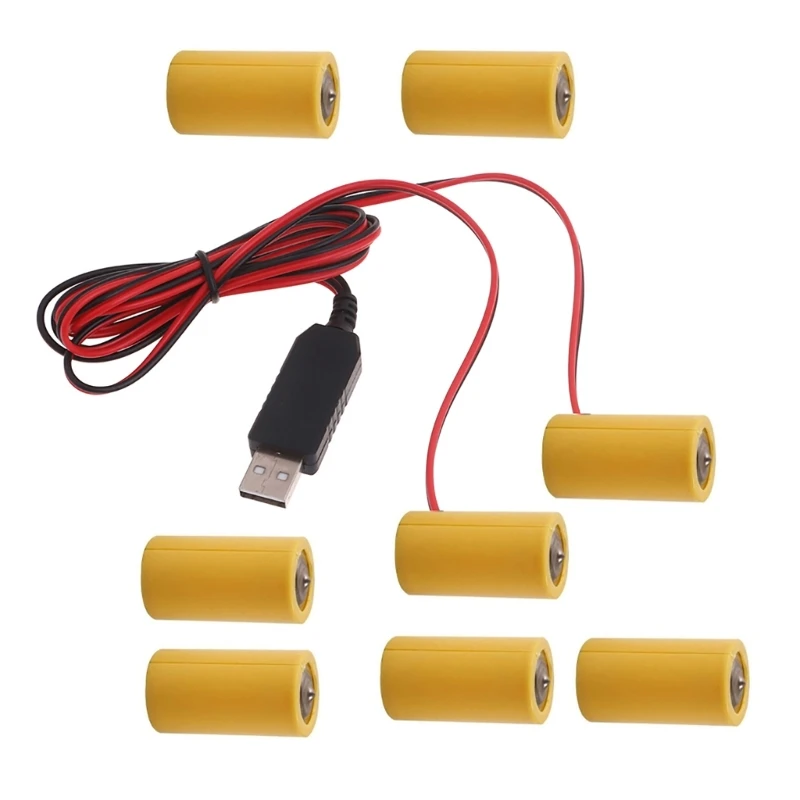 

2in1 USB Power Supply Replace 4Pcs 1.5V C LR14 Battery for Clock Toy Light 448F