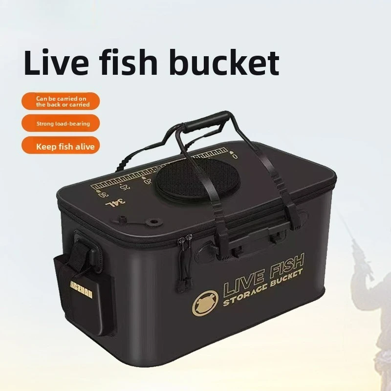

Luya Outdoor Fishing Portable Foldable Bucket for Sea Fishing Thickened Fish Protection Bucket Live Fish Bag Fishing Tool