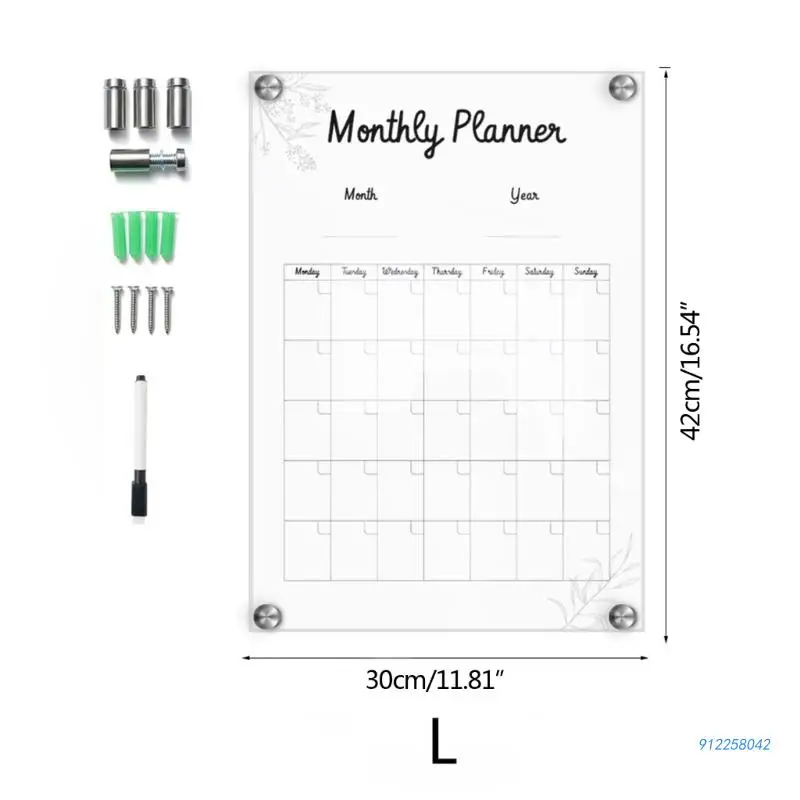 Erasable Family Schedule Planner Acrylic  Calendar Board Wall Mounted Calendar Weekly Whiteboard Easy Drop shipping