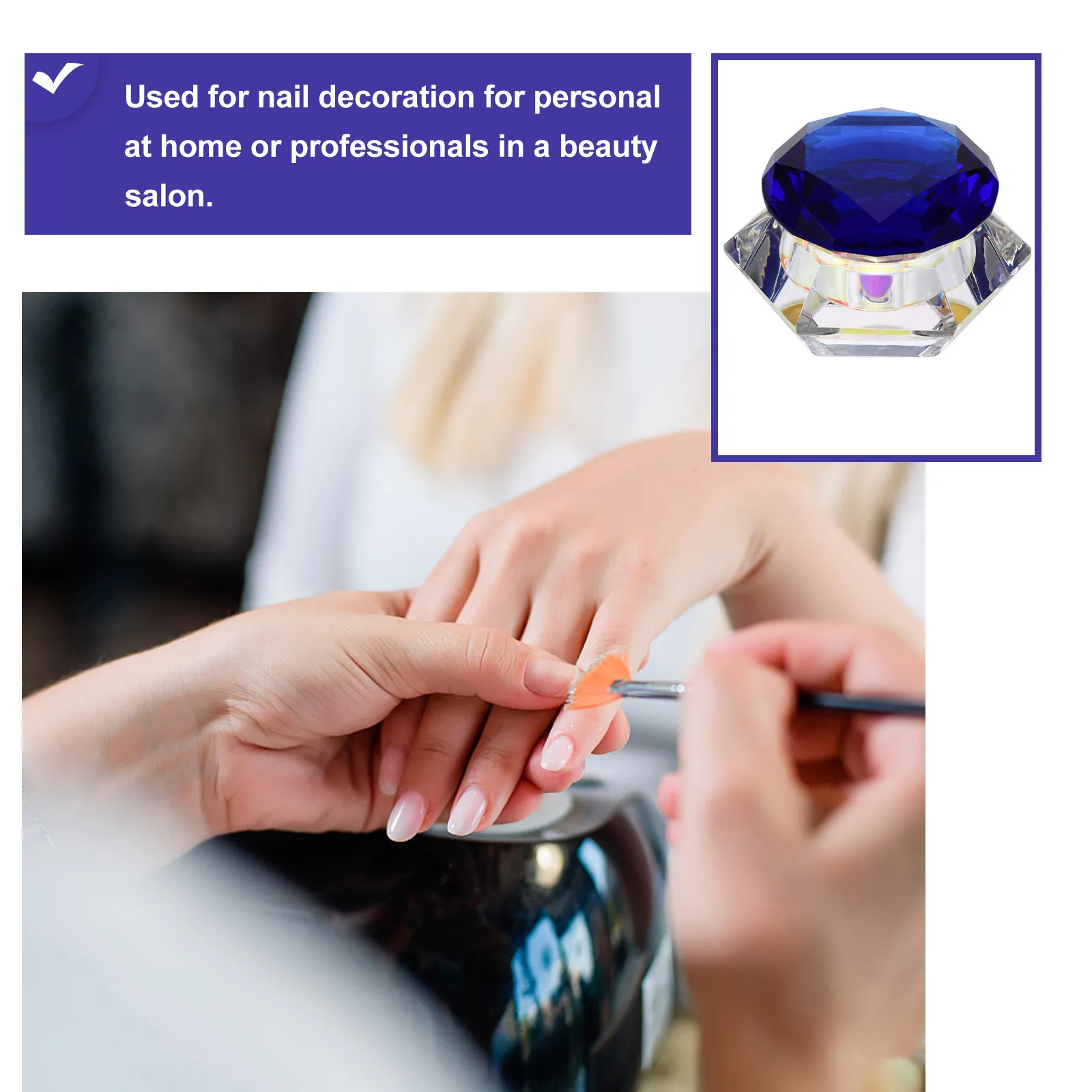 

Diamond Lid Crystal Glass Container Wide Mouth Reusable Jar for Nail Art Face Mask Serum Travel Friendly Cosmetics Storage