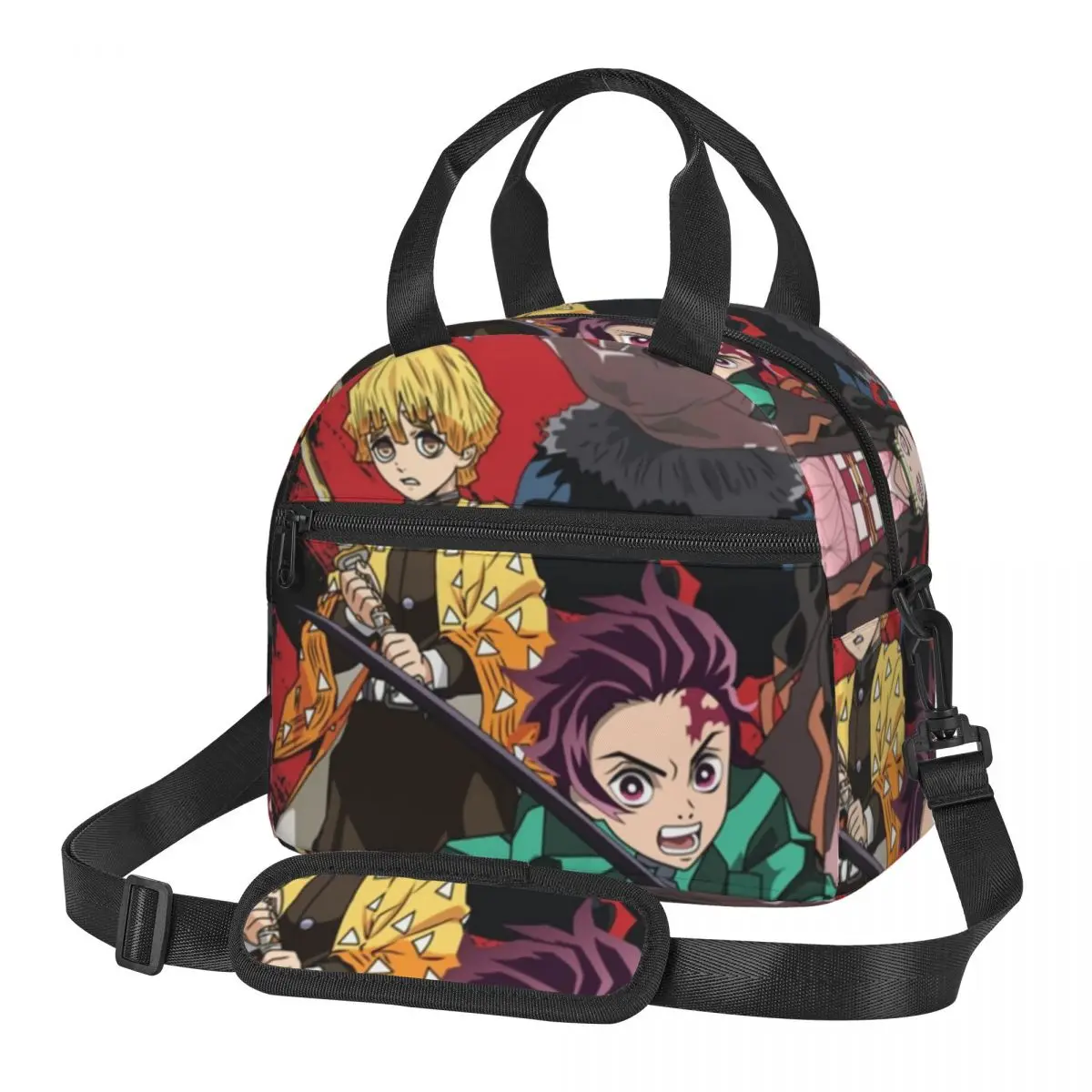 Kimetsu No Yaiba Demon Slayer Lunch Bags Insulated Bento Box Lunch Tote Resuable Picnic Bags Cooler Thermal Bag for Woman Office