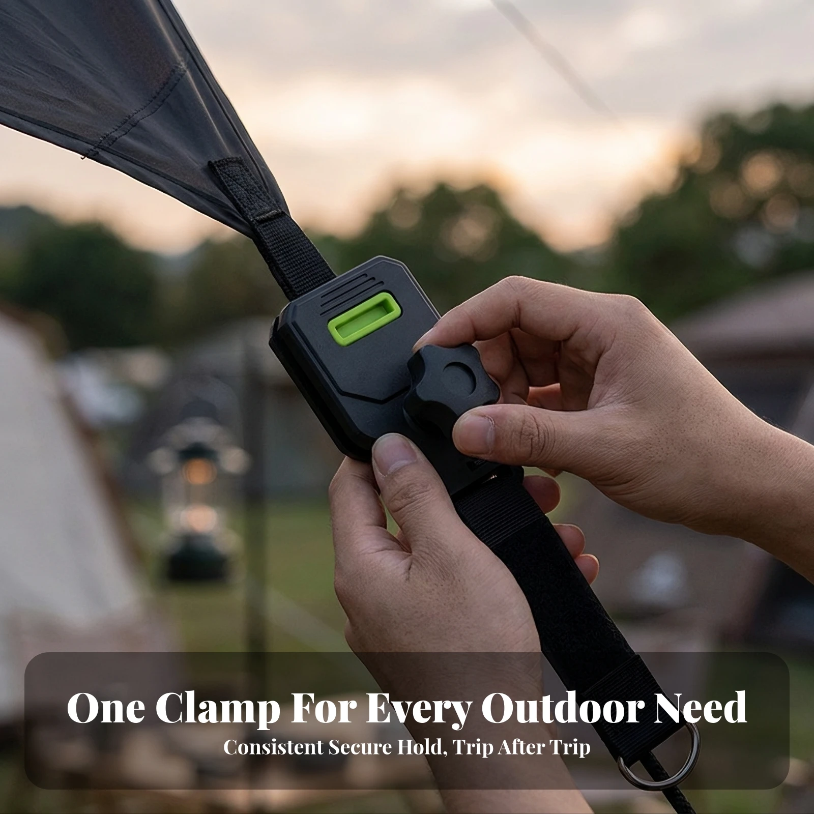 2 Pieces Tarp Clamp with Strap Reusable Tent Clip with Loop Awning Clamp Rugged Grip Clip Long-Lasting for Campers, Camping