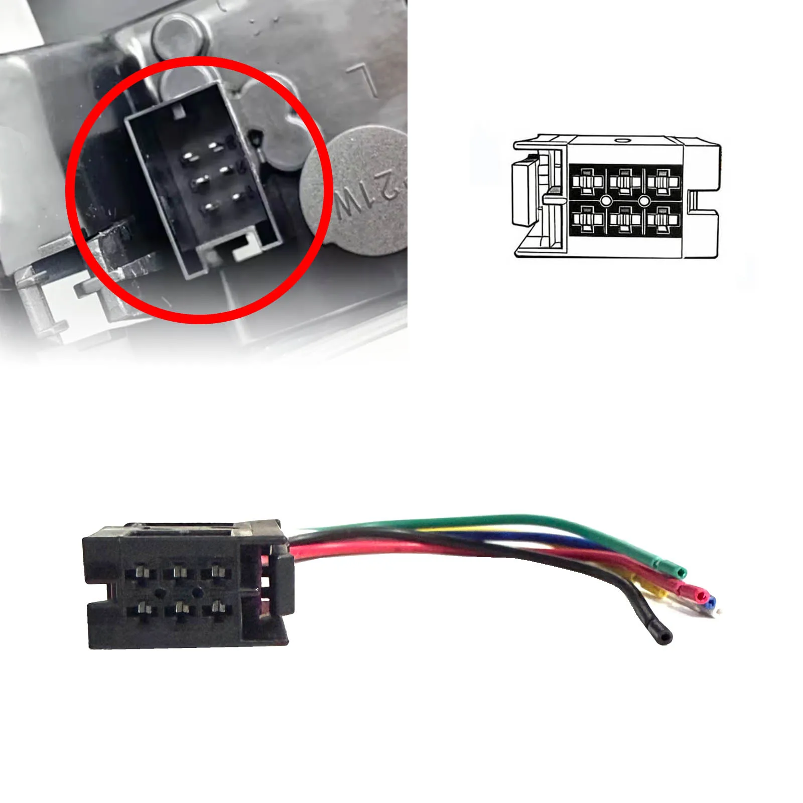 6-Pin Rear Tail Light Wiring Connector 6Q0937702 For AUDI A1 2010-2018 Q3 2011-2018 Harness Repair Replacement