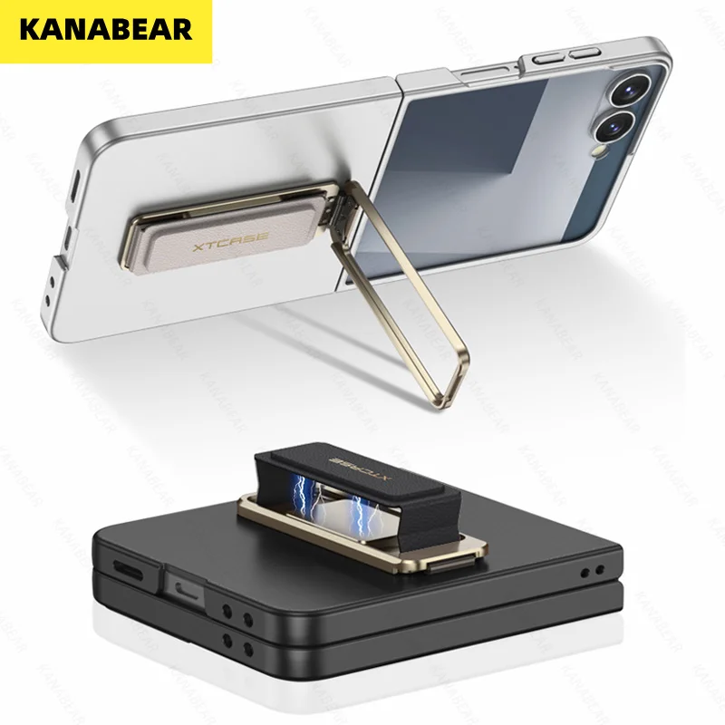 

For Samsung ZFlip7:Ultra-Thin Case with Film Wrist Strap Rotatable Stand Full-Body Durable and Shockproof Protective Cover